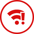 Icon representing the constant wireless network problems that most businesses experience.