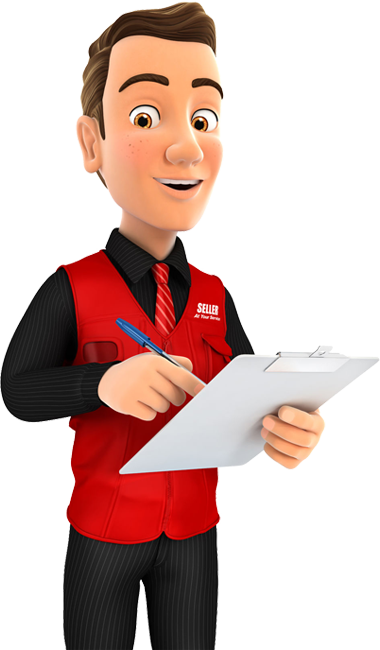 IT Support engineer wearing a red vest with clipboard is writing down your information representing one of the best tech companies in Portland.