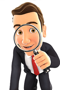 Business owner using magnifying glass to find hidden clauses in IT support agreement